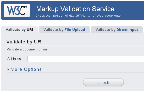 W3C Markup Validation Sevice website.