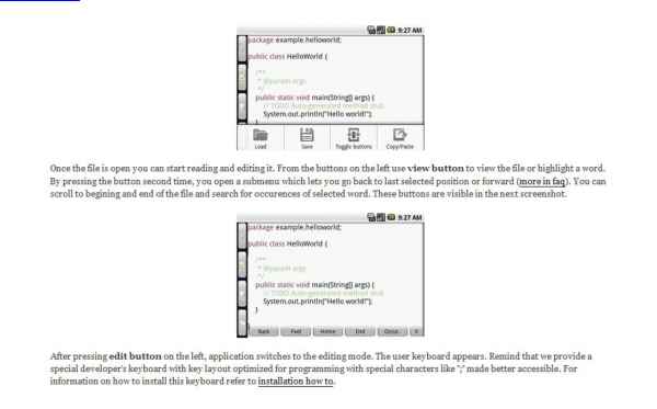 TouchQode Editor Screenshots